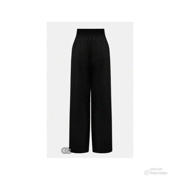 SHEIN EZwear Plus Button Detail Wide Leg Pants - Picture 2 of 3